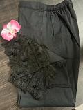 Black Tulip Pants w/ Lace Works - Size 40 - 46