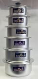Aluminum Anodized Cooking Pots with Lids - 6 Pcs Set from small to big