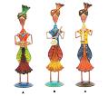 Rajasthani Metal Emboss Painting Musician Men Dolls Showpiece Figurine 