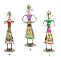 Rajasthani Metal Emboss Painting Musician Lady Dolls Showpiece Figurine Rajasthani Metal Emboss Painting Musician Lady Dolls Showpiece Figurine