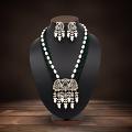 Green Color American Diamond Premium Polki Long Necklace Set Green Color American Diamond Premium Polki Long Necklace Set