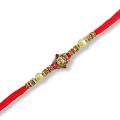 Beautiful Ganeshji Rakhi With Handcrafted Ornaments + Roli & Chaval