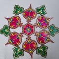 Rangoli Set Decorative Meenakari Mirror for Festive Spirit