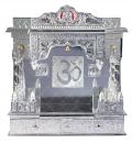 Puja Mandir - Wooden Hindu Temple  22" Panchmukh Mandir - Pure Silver Color