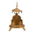 Brass Finish  Metal Pooja Singhasan 7" High