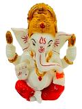 Beautiful n Colorful Fiber Very Small Ganesh Statue - 4" # 10