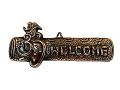 Black Metal Antique Wall Hanging Decor of WEL-COME - 7"