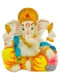 Beautiful n Colorful Fiber Small Ganesh Statue - 5" # 30