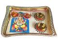 Rakhi Special Gift Set, Aarti/Puja Thali w/ Two Rakhi