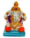Beautiful n Colorful Fiber Very Small Ganesh Statue - 2.75" # 2