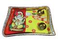 Rakhi Special Gift Set, Two Rakhi w/ Aarti Thali No. 2