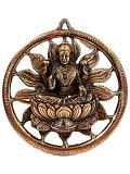 Black Metal Antique Wall Hanging Decor of Goddess Laxmi Mata - 9"