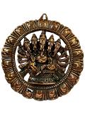 Black Metal Antique Wall Hanging Decor of Panch Ganeshji - 12" Height