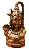 Carved Black Metal Copper Finish Murti of God Shiv 12"