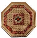 Golden Traditional Work Meenakari Ashtkon Bajot - 18" Octagon