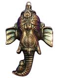 Brass Made Antique Wall Hanging Decor of Ganeshji's Face 7.5"