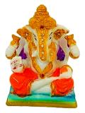 Beautiful n Colorful Fiber Very Small Ganesh Statue - 4" # 12