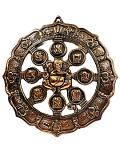 Black Metal Antique Wall Hanging Decor of Asht Ganeshji - 16" Height