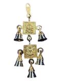 Brass w/ Silver Finish Antique Wall Decor of Lakshmiji & Ganeshji 9"
