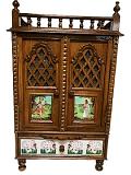 Pushtimarg Solid Wood Mandir With Embossed Images 19" x 33" Pushtimarg Solid Wood Mandir With Embossed Images 19" x 33"