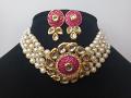 Indian Fashion Jewellery, kundan & pearl choker  with earring 