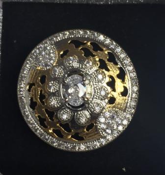 Beautiful Ethnic Ring w/ Semi Precious Stones Work 