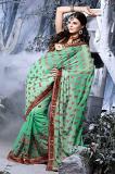 Turquoise Color Georgette Designer Saree w/ Blouse