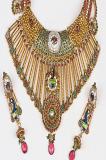 Multi Color Stone Studded Gold Plated Necklace Set