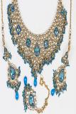Blue Kundan Studded Traditional Necklace Set