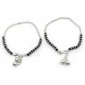 925 Sterling Silver Kids Najariya (Black Beads) Anklet - Style #22 925 Sterling Silver Kids Najariya (Black Beads) Anklet - Style #22