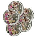 999 Pure Silver Ganesha Lakshmi & Saraswati 10g Meena Coins (Pack of 5)