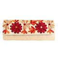 Stylish Floral Design Handmade Women's Cream Clutch Purse 