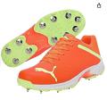 PUMA Cricket SHOES WITH SPIKES (WHITE/FAST YELLOW/ULTRA ORANGE)
