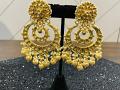 Pachi Kundan Chandbali Earrings