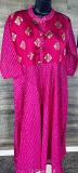 Magenta Pure Kota Cotton Long Anarkali Dress (XL)