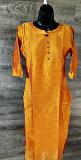 Festive Orange Party Wear Pure Designer Khadi Cotton Kurti Tunic (XS)