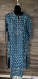 Blue Printed Pure Cotton Designer Tunic Kurti 