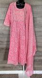 Soft Cotton Embroidery Anarkali Kurti with Pant & Dupatta (S-XL)