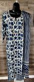 Designer Cotton Embroidery Real Mirror Work Kurti with Pant and Dupatta