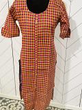 Pure Cotton Kurti Tunic in Check Design 