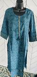 Designer Muslin Silk Kurti with Pant(Pecan Blue)(Size M )
