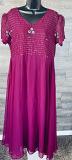 Pure Georgette Sequins Work Long Dress (XL)