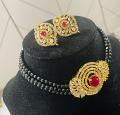 Black Beads Necklace Set