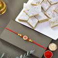 Hand Painted Floral Rakhi with Kaju Katli