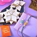 Bead Rakhi set of 2 and Kaju Katli