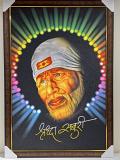 Beautiful Wooden Framed Canvas Print Picture of Sai Baba # 5 - 23 x 33"