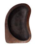 Sizzler Plate/Tray w/ Wooden Base in Moon Shape Iron Plate - 9.5 x 6.5"