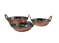 Copper Stainless steel Kadai serving ware (Plain) - 3 Sizes 