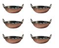 6 Pcs - Stylish Copper Stainless Steel Kadhai (Plain) - 3 Sizes