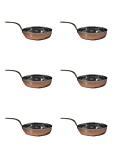 6Pcs - Copper Stainless Steel Mini Fry Pan Serving ware (Plain) - 2 Sizes